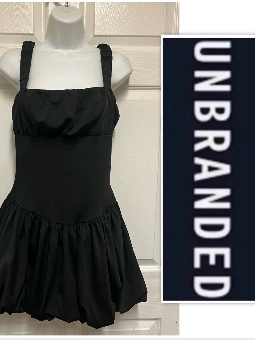 UNBRANDED Stretch Bubble Hem Mini Dress